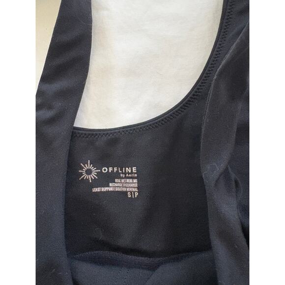 OFFLINE By Aerie Real Me Low Key Tank Top Black Size Small - Picture 2 of 3